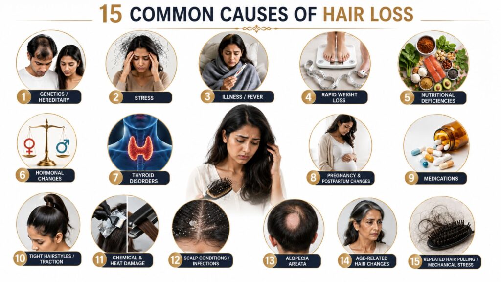 15 Common Causes of Hair Fall